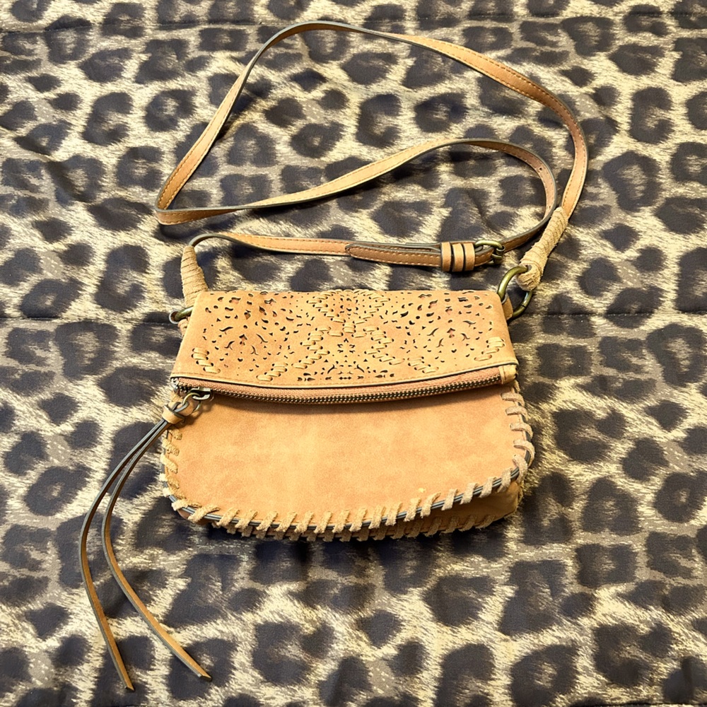 Brown Suede Crossbody Bag
